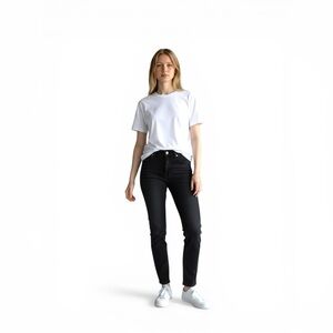 Boyish The Dempsey High Rise Straight Skinny Button Fly Quality Black Jean